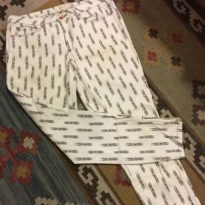 Rachel Roy Aztec *shooting star* white skinny jean